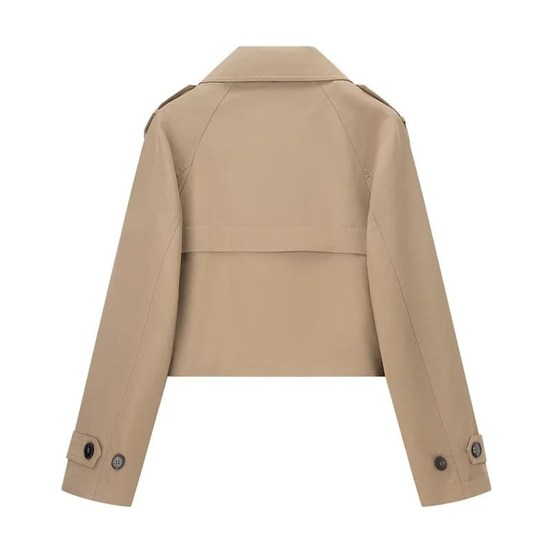 Celina Cropped Trench Coat Jacket