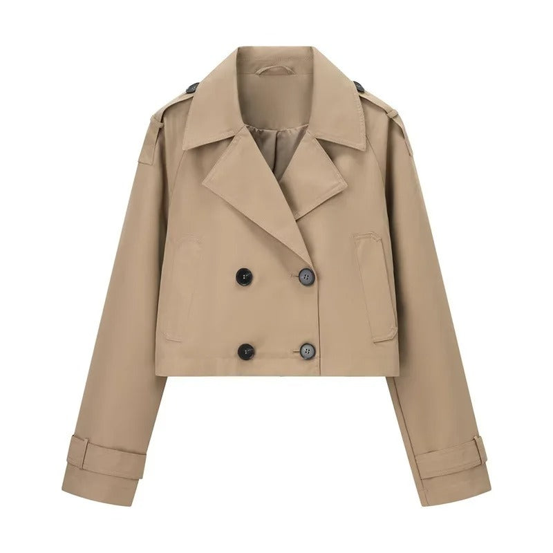 Celina Cropped Trench Coat Jacket